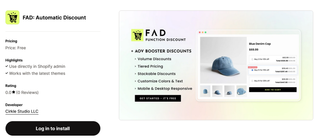 free volume discount app for Shopify.