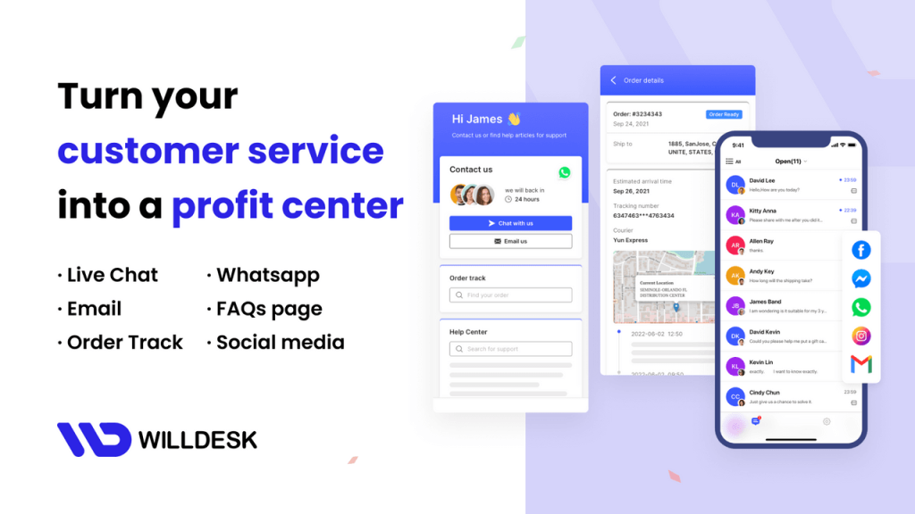 Willdesk customer service application for shopify.